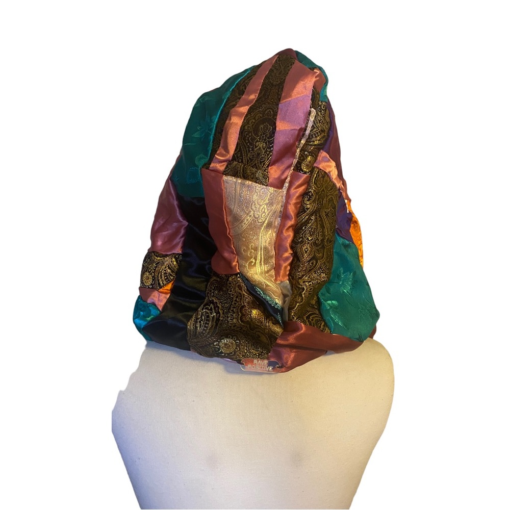Handmade Patchwork Rave Festival Hood With Chain - Picture 3 of 8